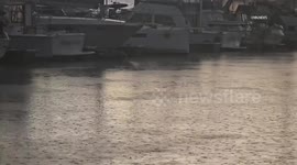 US, Los Angeles: Long Beach Marina Early Morning Showers