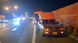 Truck tyre explosion injures mechanic on expressway