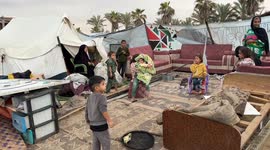 Storms flood makeshift tents as displaced families in Gaza face harsh winter