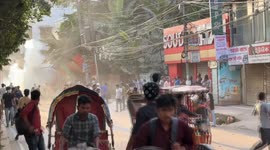 Police and protesters clash outside Hasina’s home after ex-Premier sentenced to death