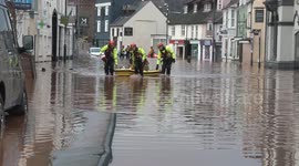 STORM CLAUDIA- MONMOUTH TOWN RESIDENT AND DOG RESCUED FROM FLOODS BY FIRE AND RESCUE SERVICES