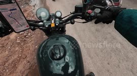 Two Women Fall From Their Scooter After Hitting Biker