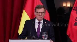 Germany’s foreign minister Wadephul, meets Albania’s Spiropali in Tirana
