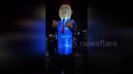 US: Trump Supporters With Giant Inflatable Taunt ICE Protest In Portland