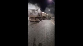 Major multi-vehicle crash on icy toll road in Moscow, Russia