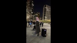 Pro Palestine protesters gather outside the US Embassy in London to oppose recent Trump decisions in Gaza