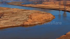 China: Migratory birds arrive at Nanyang River wetland in Shanxi
