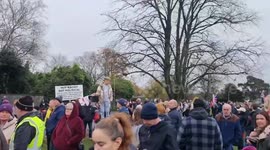 Massive protest over asylum housing plan in Crowborough, England, UK