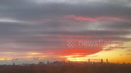 Sunrise city view overlooking Boston in  Cambridge, USA