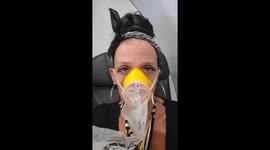 Emergency cabin depressurization on flight over the Grand Canyon, USA