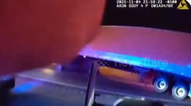 Traffic Stop Nearly Turns Tragic When Car Pushes Vehicle Under Semi