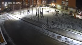 Car crashes into sports ground in Yaroslavl, Russia