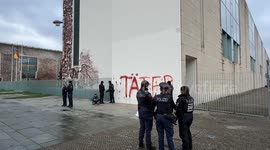 Pro-Palestine activists paint 'perpetrators' on Berlin Chancellery