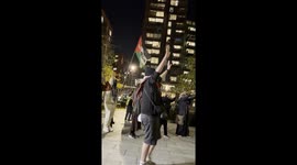 Pro Palestine protesters gather outside the US Embassy in London and chant against recent US decisions on Gaza.