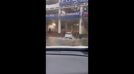 Flash Flood Turns LINQ Hotel Parking Garage Into Rushing River During Rare Las Vegas Downpour