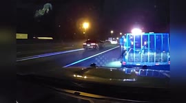 US: Officer Narrowly Escapes As Car Is Forced Under Tractor Trailer