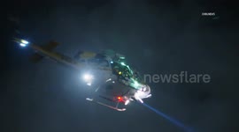 US, Los Angeles: El Monte LA County Firefighters Rescue Man Trapped In Riverbed