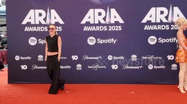 G Flip and Chrishell Stause arrive on the red carpet for the 2025 ARIA Awards, Sydney, Australia
