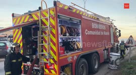 Fire breaks out at scrapyard near Madrid