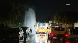 US, Los Angeles: Camarillo Hit-and-Run Collision Shears Hydrant