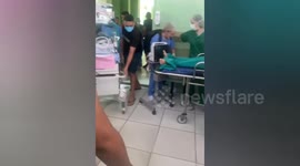 Newborn babies in incubators rescued and taken into phone shop during hospital fire