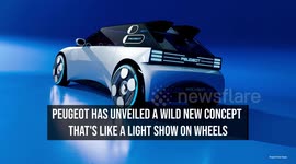 Light show on wheels: Peugeot unveils futuristic concept with micro-led face, butterfly doors and a video-game steering wheel