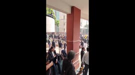 Bomb threat evacuation at Saket Court in New Delhi, India