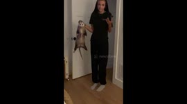 Girl Catches an Opossum in the Garage