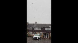 Snow falls heavily in London, England, UK