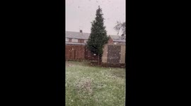 Early morning snowfall in Dunstable, England, UK