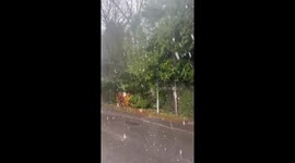 Heavy early winter snowfall blankets Heathfield, UK