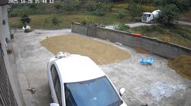 Cement mixer truck overturns on road in Guangdong, China