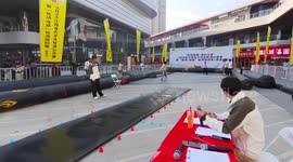 Photographer slip during roller skating competition in Jiangxi, China