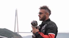 Motorcycle-riding cat 'Gofret' tours Istanbul in colorful costumes