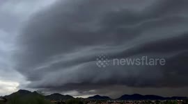 Dramatic Storm Clouds and Lightning Captured Over Phoenix