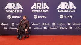 Dylan Alcott arrives on the red carpet for the 2025 ARIA Awards, Sydney, Australia
