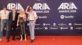 Amyl and the Sniffers arrive on the red carpet for the 2025 ARIA Awards, Sydney, Australia