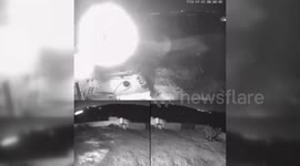 Israeli Settlers Torching Bulldozer in Village Near Ramallah