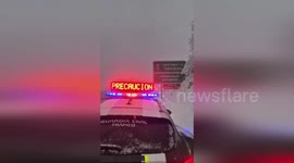 Spain: Heavy Snow Hits Puerto De Pajares As Guardia Civil Warns Drivers