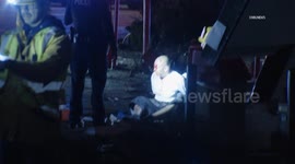 US, Los Angeles: Alhambra Officer In Critical Condition After Pursuit Crash With 1 Fatal With SOT