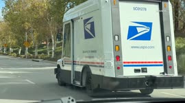 US, Los Angeles: Castaic New USPS Oshkosh Truck Makes Rare Appearance On Local Streets