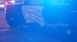 US, Los Angeles: Vermont Vista CHP Involved In Crash During Pursuit