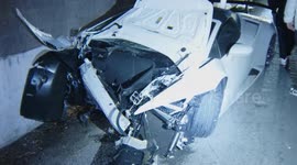 US, Los Angeles: West Adams Lamborghini Huracan Spyder Crash