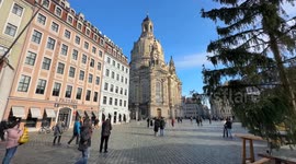 Germany: People Stroll by Frauenkirche as Dresden Boosts Security for Christmas Season