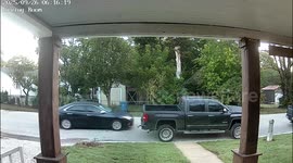 Speeding Car Smashes Into Parked Truck