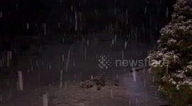 Heavy snowfall blankets Los Padres National Forest in California, USA