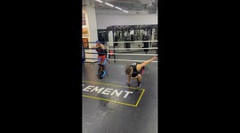 Man and Robot Dog Perform Synchronized Backflip