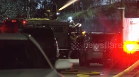 US, Los Angeles: Burbank Police K-9 Spike Shot And Killed Suspect Killed By Police With Sound On Tape