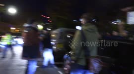 Tense scenes unfold outside St John’s Wood station as pro Palestine and pro Israel protesters clash while police hold the line.