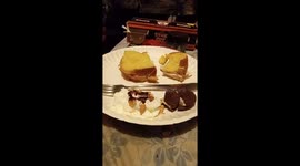 Diner home made ham and bread Jewish style and then.